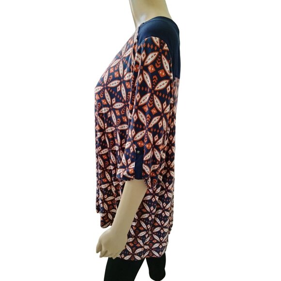 Cato Womens Geometric Design Mini Spike Stud Button Front Top In Size XL - Picture 4 of 8